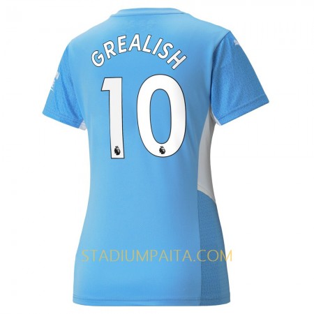 Virallinen pelipaita Manchester City Jack Grealish 10 Koti 2021-22 Lyhythihainen - Naisten Virallinen pelipaita Manchester City Jack Grealish 10 Koti 2021-22 Lyhythihainen - Naisten